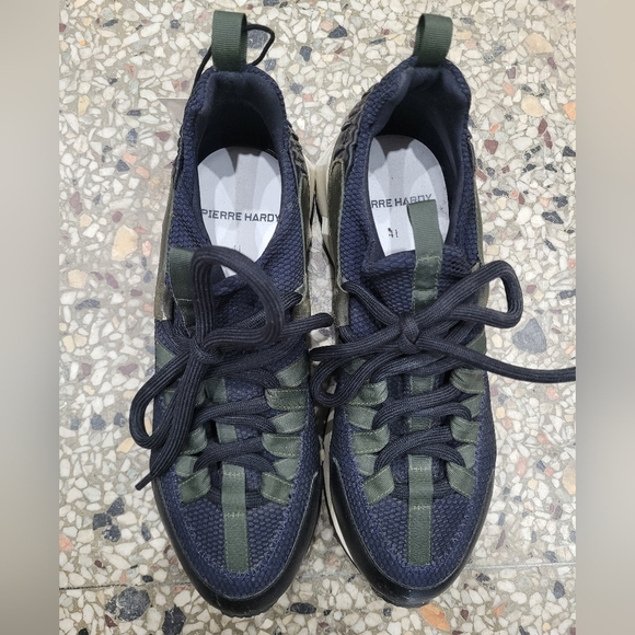 Pierre Hardy Men's Black and Green Sneakers - Picture 2 of 6